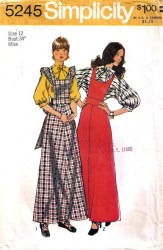 5245  SIMPLICITY 72 DOLMAN  LONG SLEEVE BLOUSE, LONG APRON JUMPER TIE OR NOT PATTERN 14